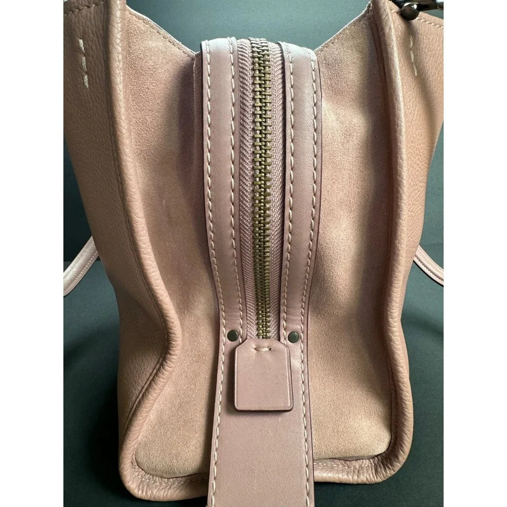Coach 1941 Rogue 31 Dusty Rose Pink Glovetanned Pebble Leather Satchel 23755